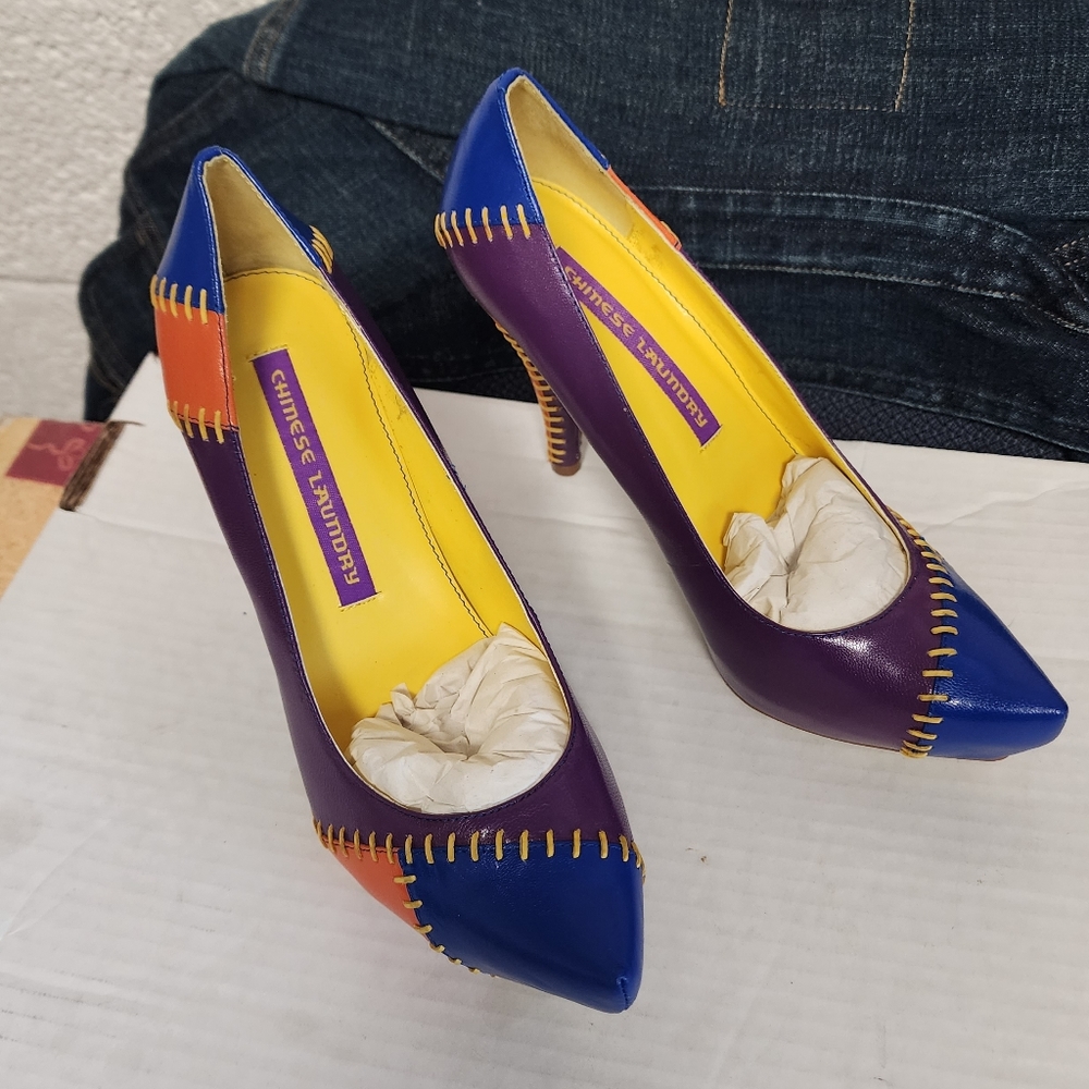 Chinese Laundry Patchwork Leather Heels - image 2